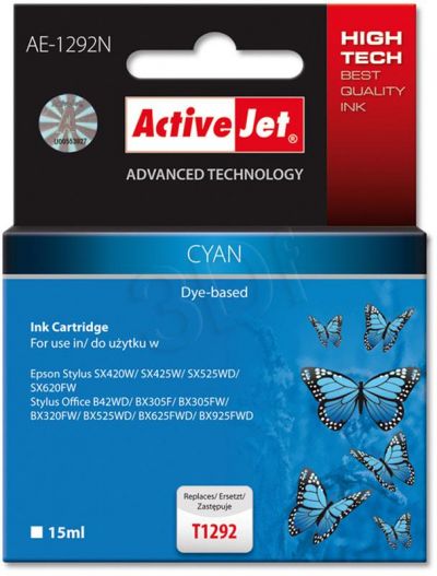 ActiveJet AE-1292N (AE-1292) tusz Cyan pasuje do drukarki Epson (zamiennik T1292)