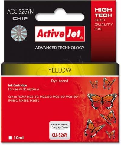 ActiveJet ACC-526Y (ACC-526YN) tusz yellow do drukarki Canon (zam. CLI-526Y)     (CHIP)