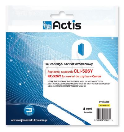 ACS tusz do Canon CLI-526Y (WITH CHIP) KC-526Y