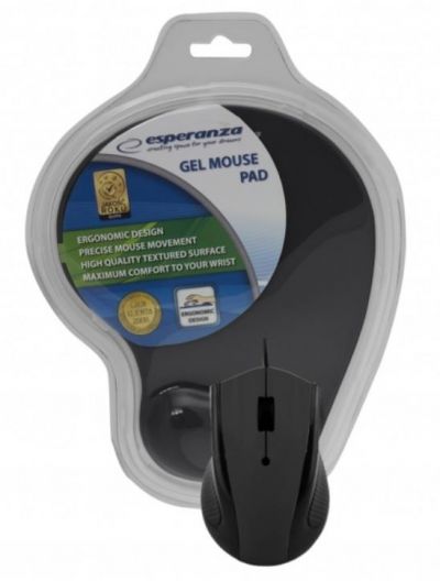 ESPERANZA Przewodowa Mysz Optyczna EM125K USB | 1200 DPI + PODKŁADKA ŻELOWA