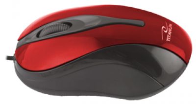 TITANUM Przewodowa Mysz Optyczna TM103R USB HORNET 3D| 1000 DPI |Czerwona| BLIST