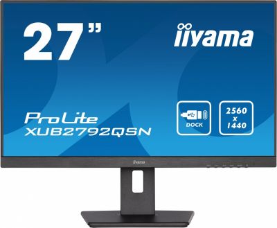 IIYAMA 27 cali XUB2792QSN-B5 IPS,QHD,USB-c Dock,HDMI,DP,HAS(150mm) 