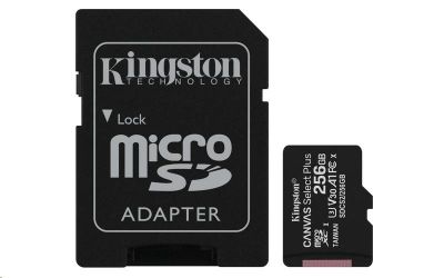 Kingston Karta pamięci microSD 256GB Canvas Select Plus 100/85MB/s Adapter 