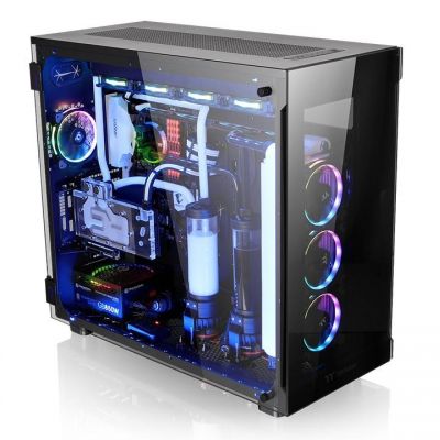 Thermaltake View 91 RGB Riing Tempered Glass XL-ATX Super Tower - Black 