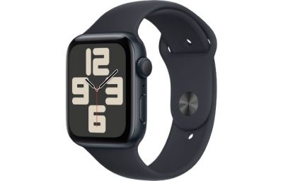 APPLE Watch SE GPS, 44mm Koperta z aluminium w kolorze północy z paskiem sportowym w kolorze północy - M/L