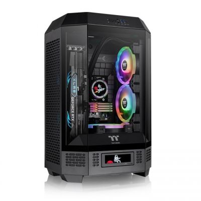 Thermaltake  Obudowa - The Tower 300 Tempered Glass x 3, CT140 Fan  x 2 Czarna