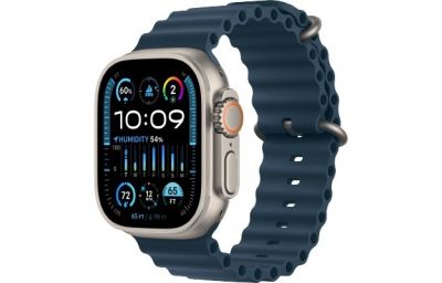 Watch Ultra 2 GPS + Cellular, 49mm Koperta z tytanu z paskiem Ocean w kolorze niebieskim