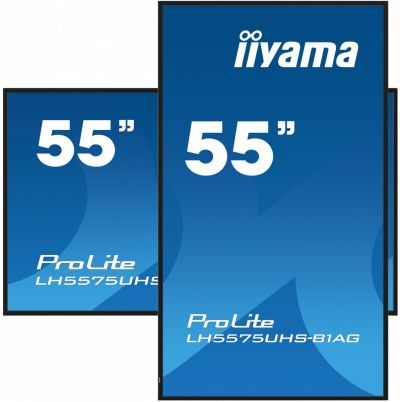 IIYAMA Monitor 54.6 cali ProLite LH5575UHS-B1AG 24/7,IPS,ANDROID.11,4K,500cd/m2,WiFi,3xHDMI,DP,Daisy/Chain,2xUSB,2x10W,RJ45,iiSignage2,FailOver,SDM,4GB/32GB,