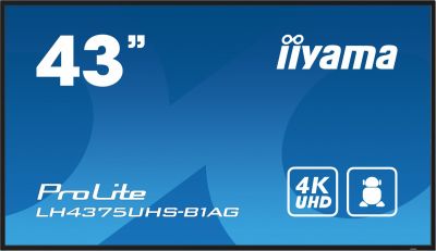 IIYAMA Monitor 42.5 cala ProLite LH4375UHS-B1AG, 24/7,IPS,ANDROID.11,4K,500cd/m2,WiFi,3xHDMI,DP,Daisy/Chain,2xUSB,2x10W,RJ45,iiSignage2,FailOver,SDM,4GB/32GB